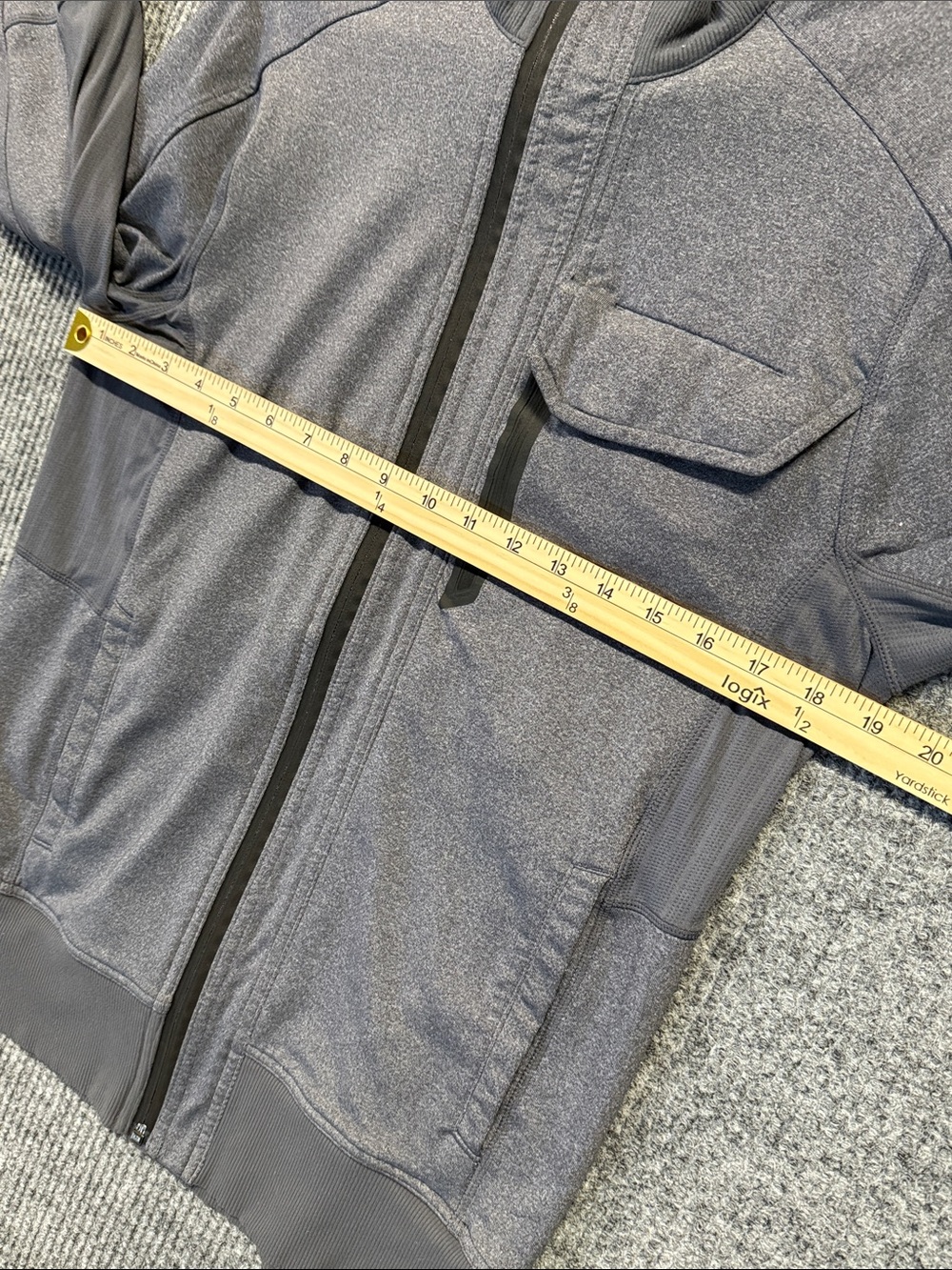 Lululemon Men’s Vent Tech Full Zip Jacket Magnetic Pocket Gray Size Medium - Picture 9 of 13
